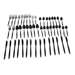 Interpur Korea Stainless Flatware Set – INR3 Single Rose – 51 pcs vintage